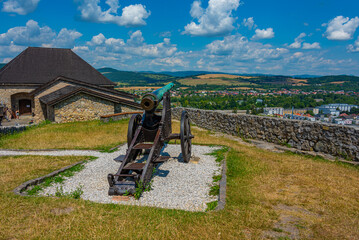 Historical guns at Trencin castle in Slovakia