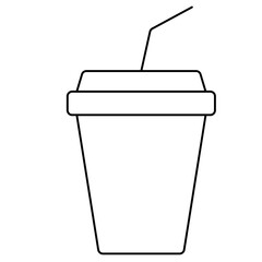 Drink Cup with Straw Line Icon of Food & Drink Icon Set