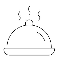 Covered Food Tray Line Icon of Food & Drink Icon Set