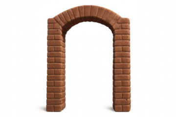 Elegant brick archway framing architectural entry, standing against transparent backdrop for seamless graphic design integration