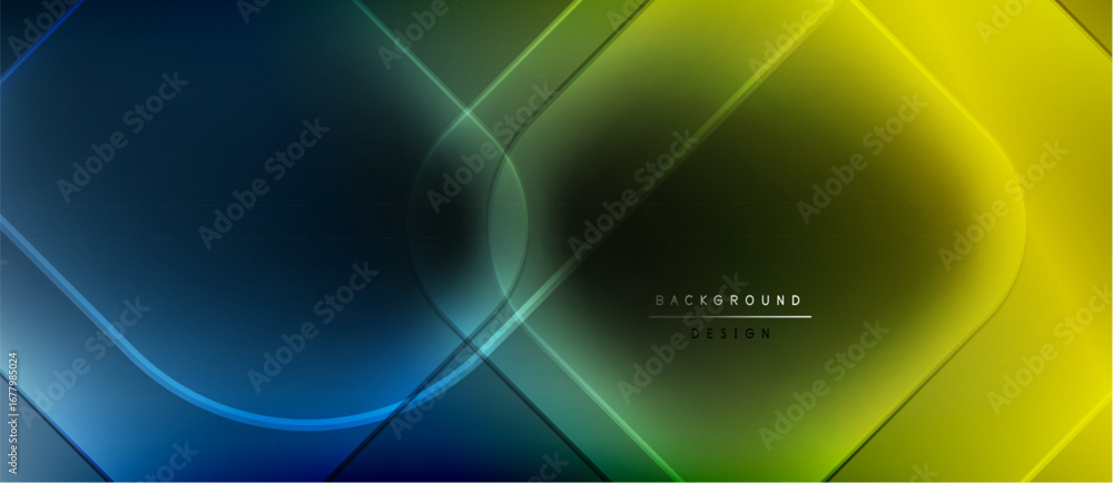 Poster abstract geometric background. gradient colors blend, creating dynamic visual effect. modern design 