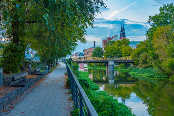 Riverside of Mlynowka in Opole, Poland