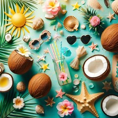 Tropical vibes with coconuts, sunshine, and Coconut Day celebrations.