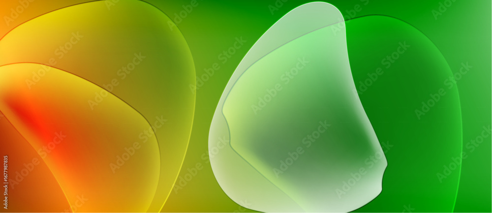 Poster abstract colorful blobs overlap. gradient transitions create vibrant visual effect. smooth shapes su