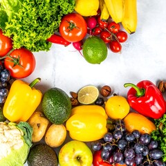 Colorful array of fresh fruits and vegetables (5)