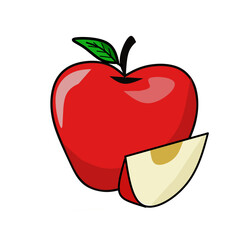 red apple vector illustration on white background