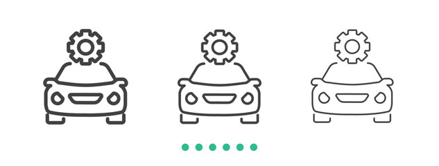Car repair shop icon. Thin line icon vector