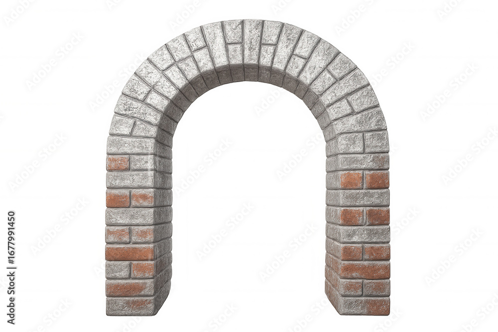 Poster stone archway framing architectural elegance, transparent backdrop enabling seamless design integrat