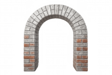 Stone archway framing architectural elegance, transparent backdrop enabling seamless design integration for creative professionals