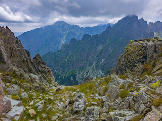 Fototapeta premium Lomnicke sedlo during a cloudy day in Slovakia