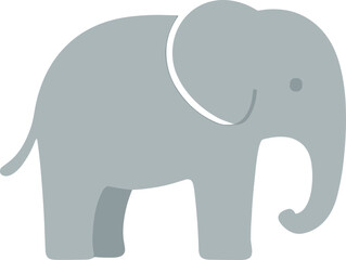 Simple Minimalist Elephant Illustration in Soft Gray Tones for Children's Decor