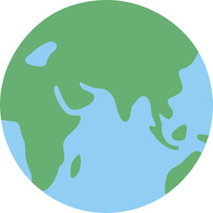 Simple Flat Color Earth Planet Globe World Graphic Illustration