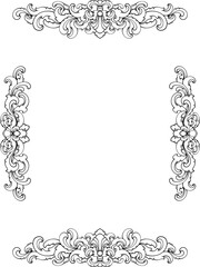 set frame with floral ornament
