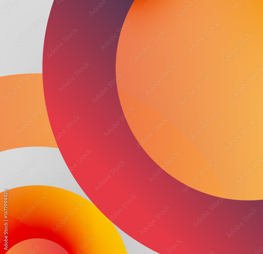 Poster abstract composition featuring overlapping circles. warm color palette dominates, gradients present.