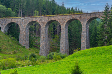 Fototapeta premium Chmarossky viaduct bridge in Slovakia during a cloudy day