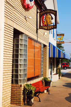 An old town tavern welcomes patrons to the small town of Manassas Virginia