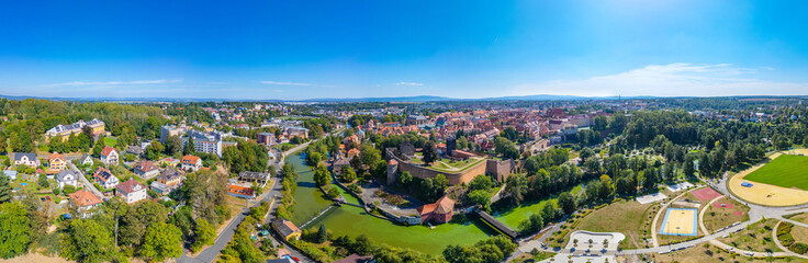 Obraz premium Cityscape of Cheb with castle in Czech republic
