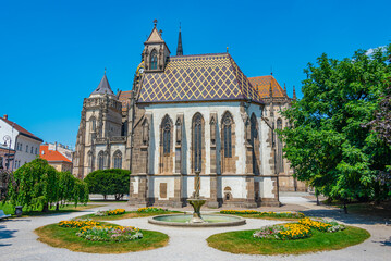 Fototapeta premium Saint Elisabeth cathedral and Saint Michael chapel in Kosice, Sl