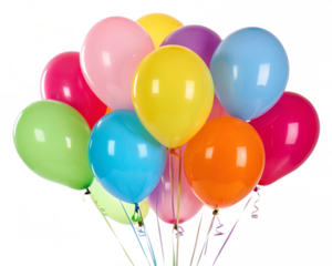 colorful balloons isolated, cut-out 