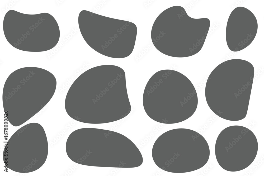 Poster blob shapes black collection vector design elements isolated. random blob circles icon set. isolated