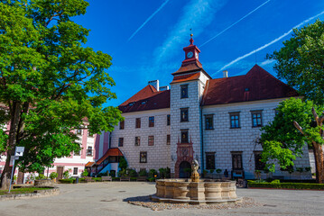 Sunny day at Trebon chateau in Czech republic