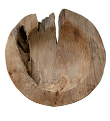 Rustic Thick Teak Wood Bowl Handmade Solid Wooden Plate Natural Decorative Dish Organic Craft...