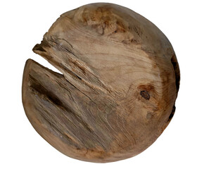 Rustic Handmade Solid Teak Wood Bowl Thick Wooden Plate Natural Decorative Dish Organic Craft...