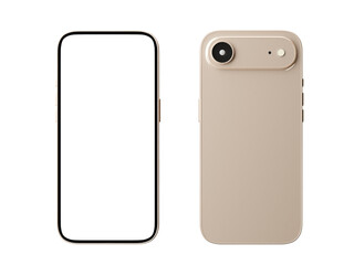 Mockup of modern smartphone design showcasing minimalist aesthetics. 3D render illustration