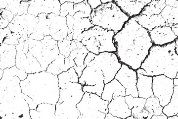 Abstract Black and White Cracked Grunge Texture Vector Background