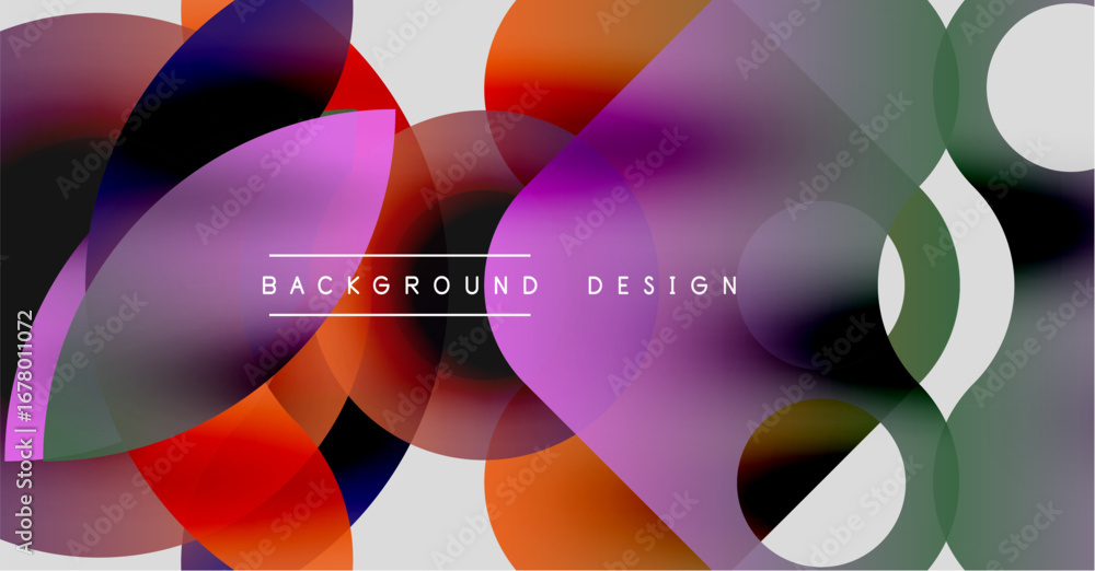 Aufkleber abstract colorful overlapping shapes create dynamic fluid background. modern design elements offer v