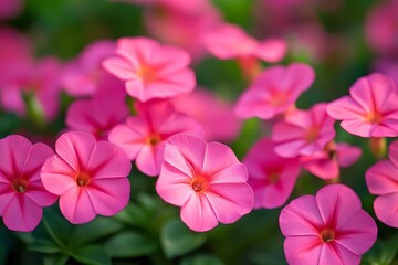 Close-up of many small, vibrant pink flowers