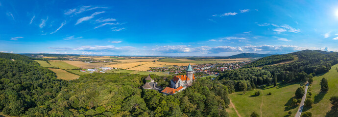Panorama view of Smolenice castle in Slovakia