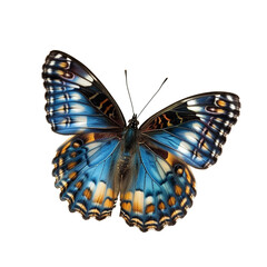 Beautiful Blue And Orange Butterfly Insect on transparent background