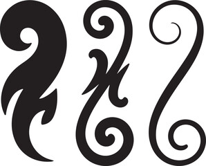 Obraz premium Elegant Swirls and Flourishes Vector Set for Decorative Elements and Graphic Projects