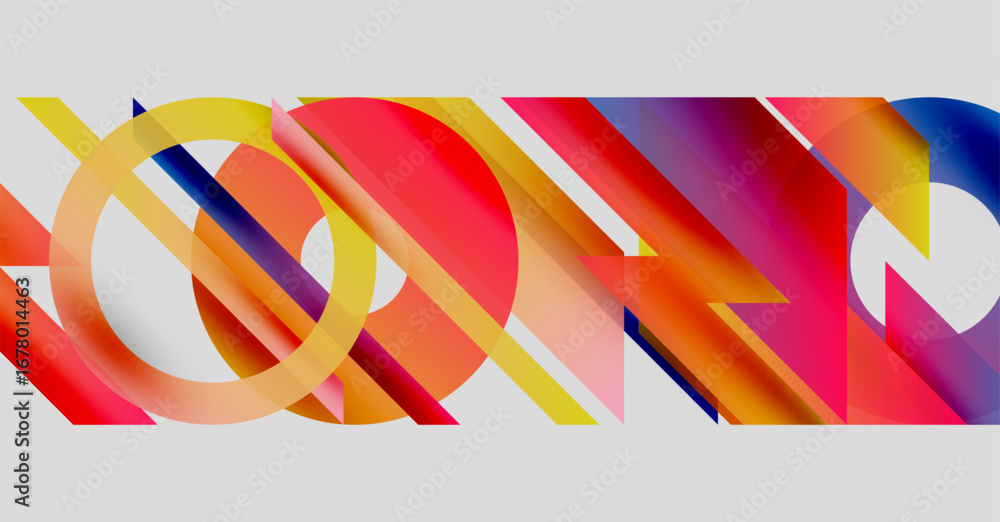 Aufkleber abstract composition featuring vibrant overlapping shapes. colors blend, creating dynamic visual eff