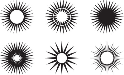 Sunburst Vector Collection Abstract Star Shapes on Transparent Backgrounds for Art