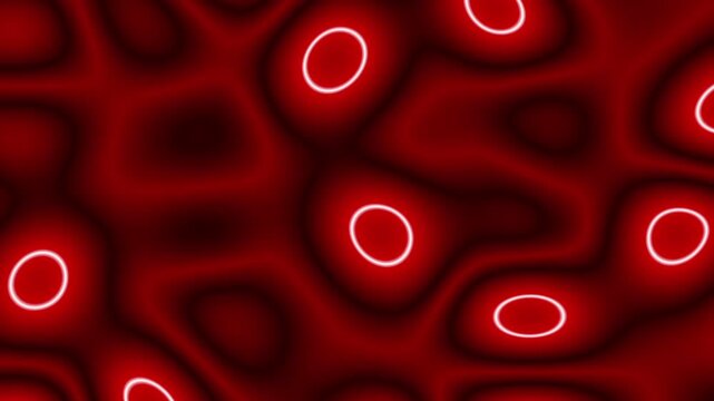 4K Slow Motion Red Disgusting Liquid Movement Strage Weird Things Alen with bright highlight glossy ring Reflection Abstract Background Animation 