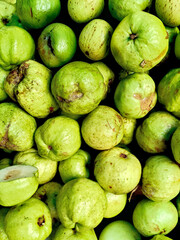 Top View of a Pile of Green Crystal Guava