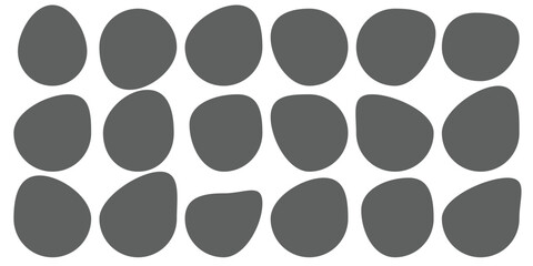 Random organic blob shapes. Black cube drops. Liquid organic amoeba silhouette blob in modern style. Various shapes of irregular blobs. organic blob shape irregular form abstract vector illustration