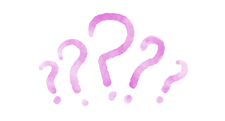 Watercolor Question Mark element isolated on transparent background