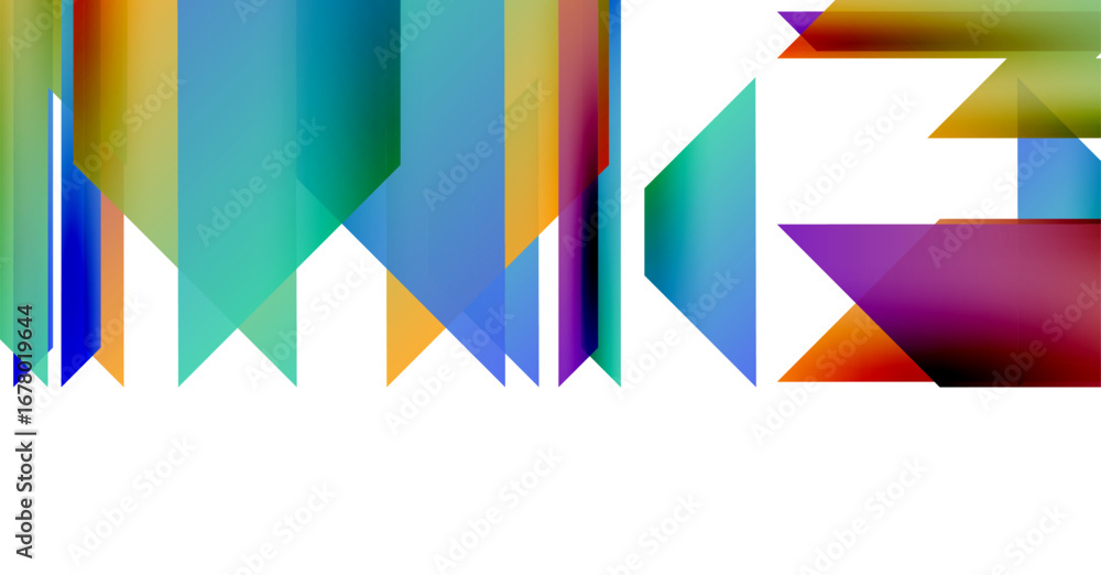 Aufkleber abstract geometric shapes, vibrant colors, dynamic composition. modern design elements create visual