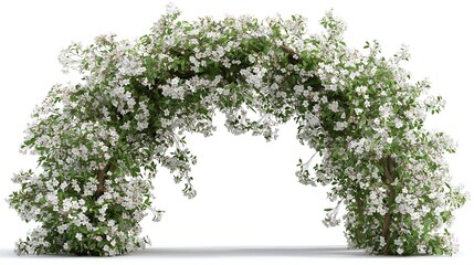 Obraz premium Elegant floral archway with frame isolated on white background 