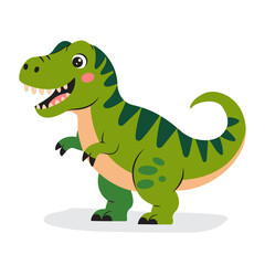 Cute hand-drawn tyrannosaurus dinosaur.  Vector illustration.