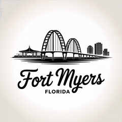 Fort Myers Florida Skyline Silhouette — A Scenic Gulf Coast City Vector Illustration