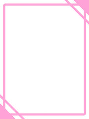縦フレーム4,ピンク,枠,デザイン,カード,インフォメーション,三角,メッセージ,伝言,告知,お知らせ,メモ,コメント,広告,シンプル,直線的,囲み