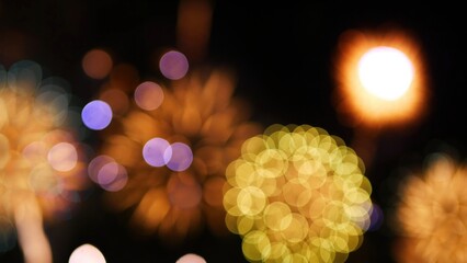 Blurred background golden glitter shiny sparkling banner. Happy Holidays background for template on christmas card brochures posters. Gold bokeh template for digital presentation slideshow background