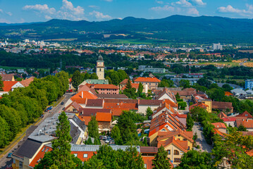 Aerial view of Prievidza, Slovakia © dudlajzov