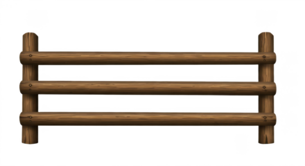 Realistic wooden fence made of wood transparent background