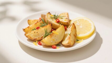 Roasted Potato Wedges with Lemon