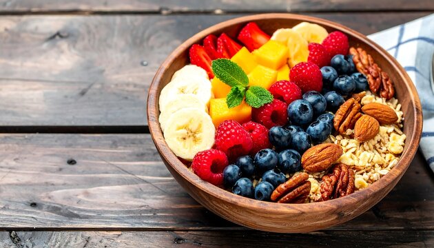 Colorful healthy breakfast bowl - Powered by Adobe